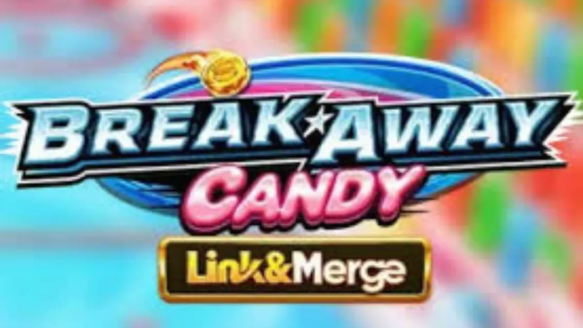 Tampilan visual slot Break Away Candy Link&Merge dengan tema hoki permen