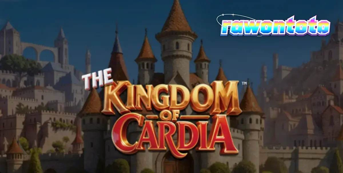 Tampilan visual slot The Kingdom of Cardia dengan tema taman fantasi dan kartu remi.